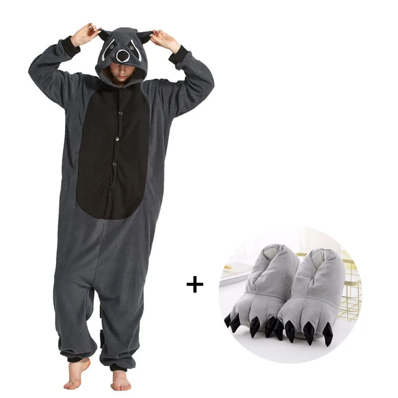 Men Pajamas Kigurumi Anime Onesie For Adults Fleece Cartoon Costume Slippers Women Pyjamas Girls Cosplay Halloweeen Sleepwear