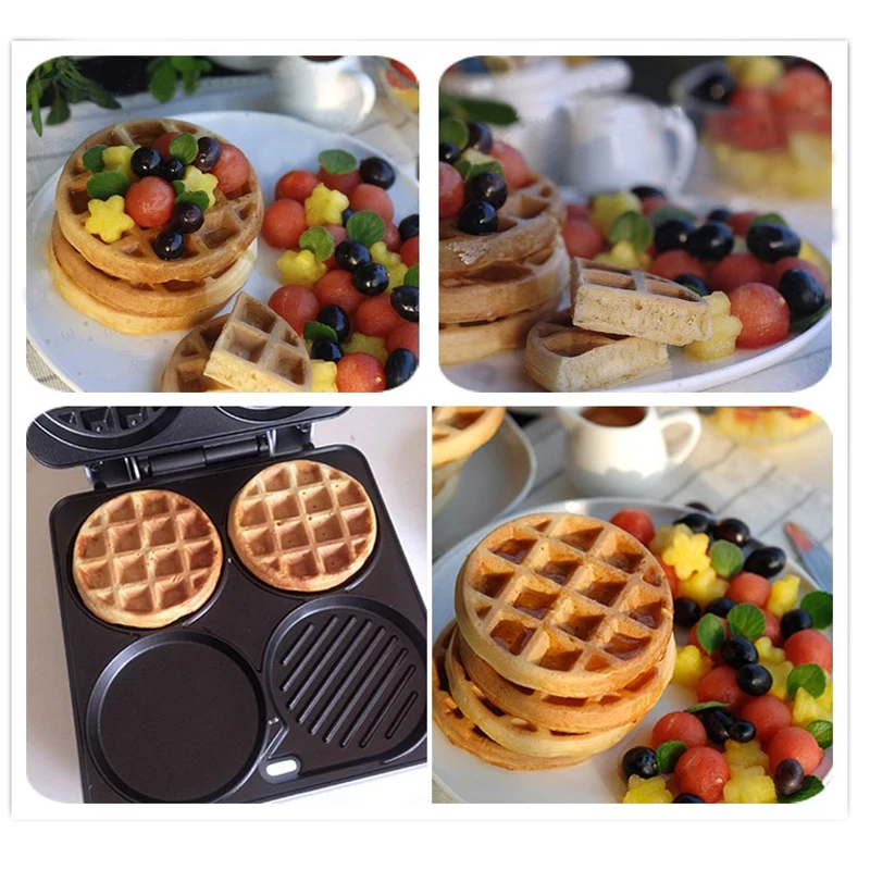 Multi-Functional Waffle Maker Breakfast Machine Four-Hole Muffin Machine Egg Frying Pan Pancake Machine