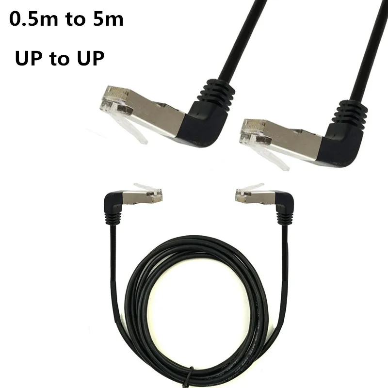 2 Elbow Up & Up Angled 90 Degree cat5e 8P8C FTP STP UTP Cat 5e Ethernet Network Cable RJ45 Lan Patch Cord 0.5m 1m 2m 3m 5m Angle