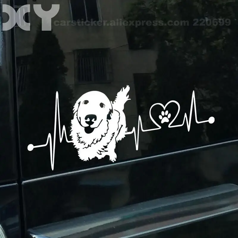 Golden Retriever Dog Stickers Car Stickers on Car Styling Laptop Sticker Decal Motorcycle ( Yellow / Silver White ) 15\
