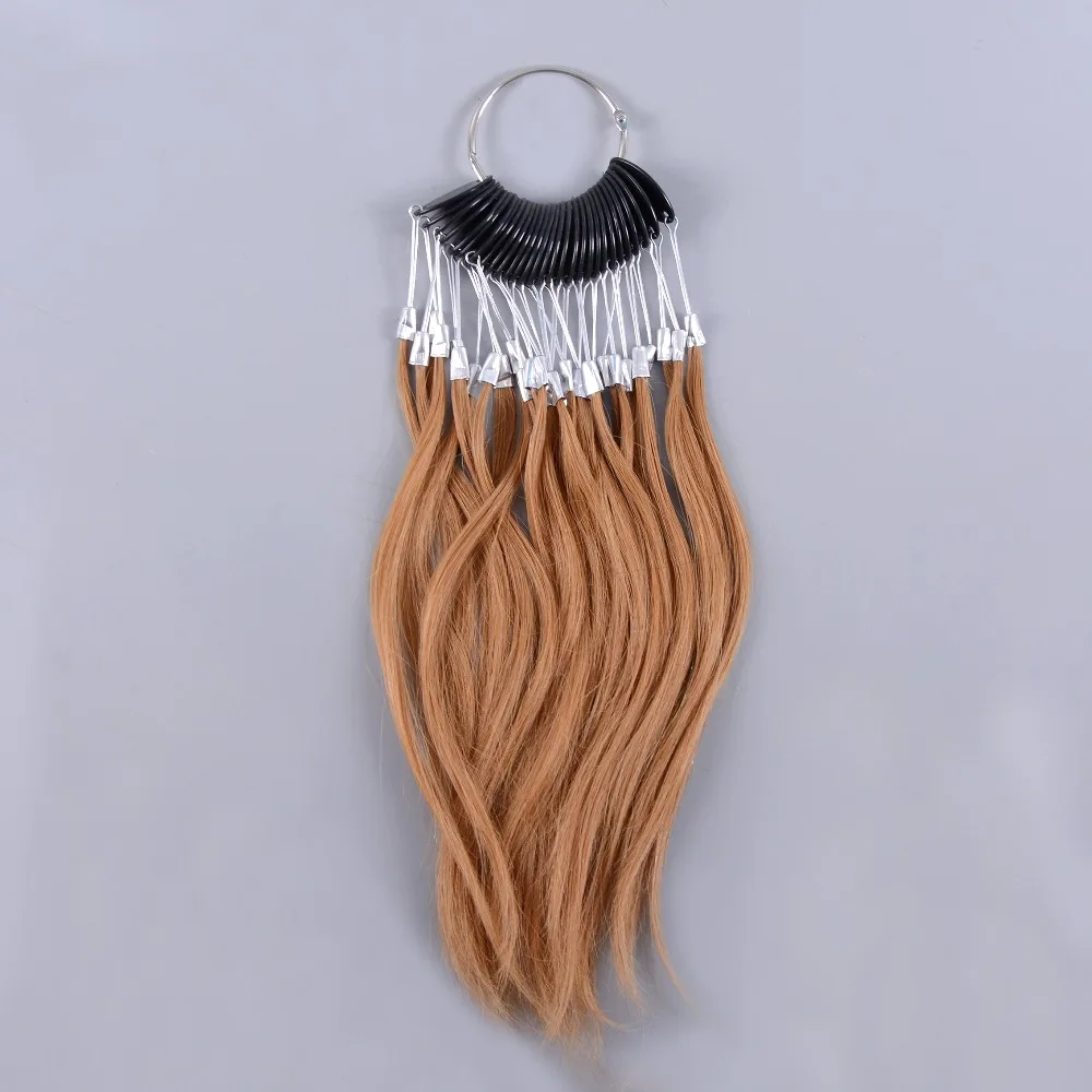 30Pcs/Set 100% Human Virgin Hair Light Brown Color Ring  for Human Hair Extensions and Salon Hair Dyeing Sample