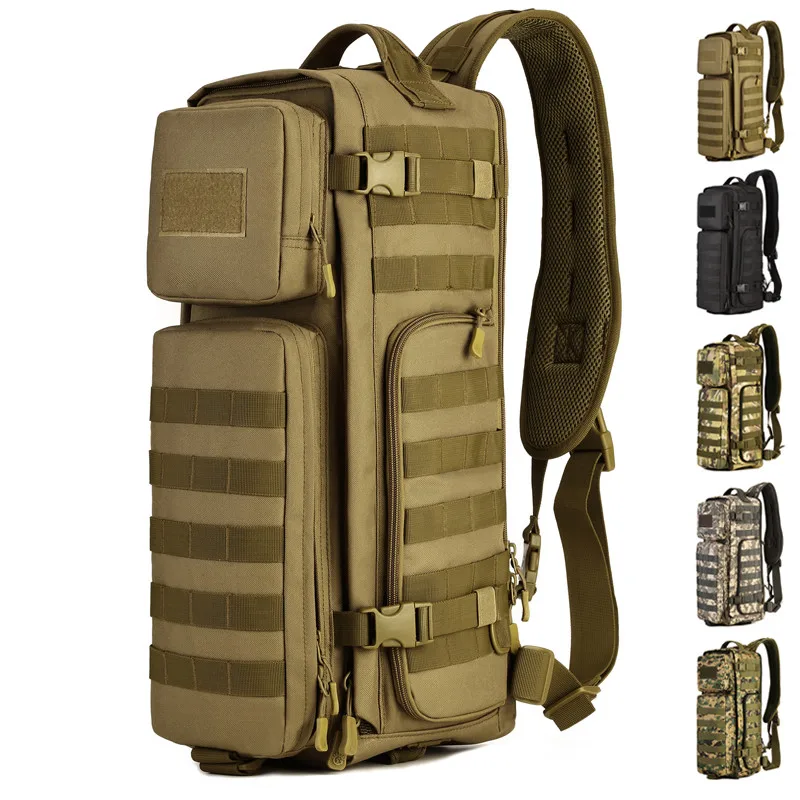 Men   Single Shoulder Messager Bags Outdoor Large Capacity Travel Molle Chest Sling Back Packs Cross Body Rucksack