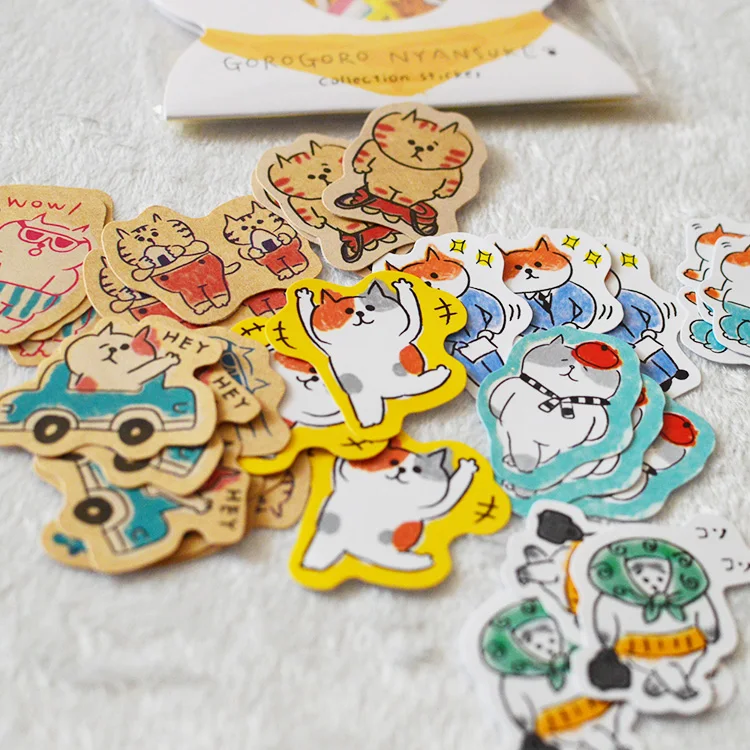 30 Pcs/pack Naughty Cat Animal Mini Paper Sticker Package DIY Diary Decoration Sticker Album Scrapbooking