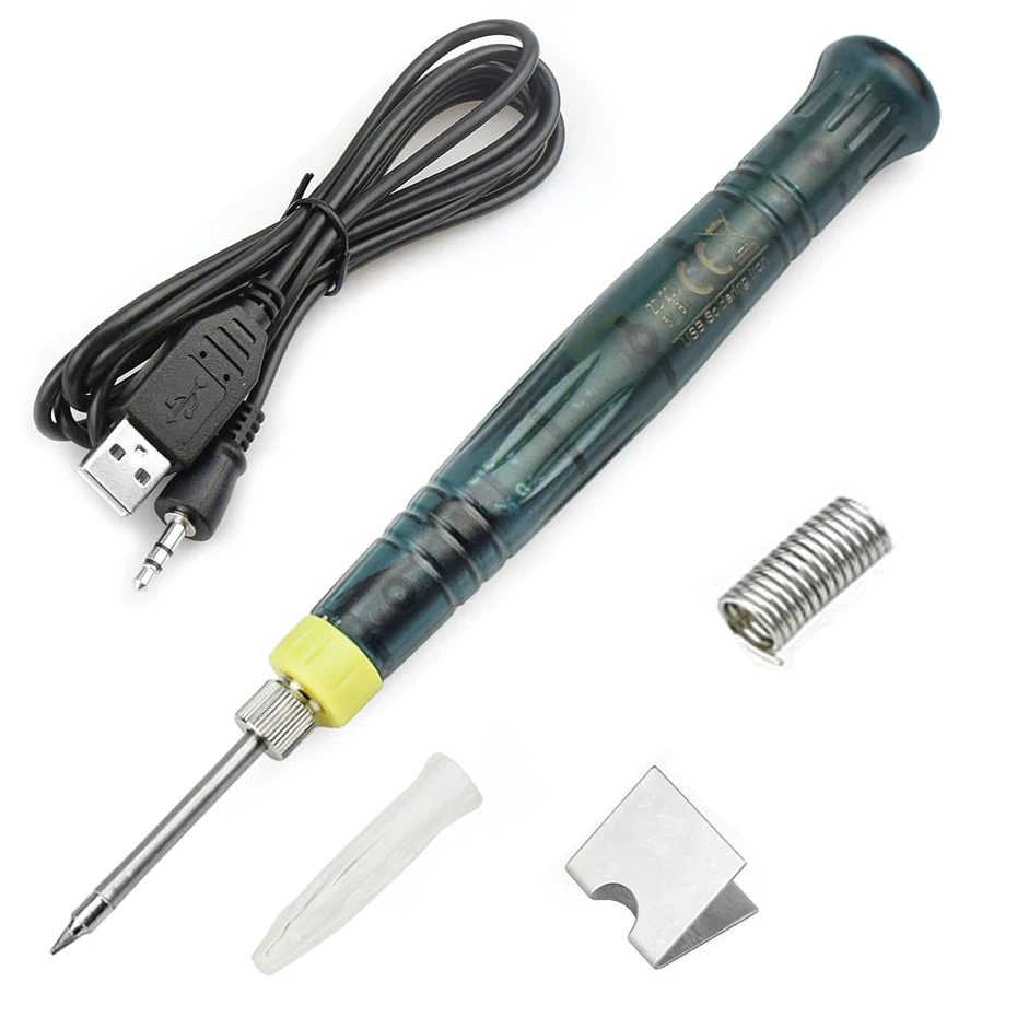 5V 8W Mini Portable USB Soldering Iron Pen Tip Touch Switch Electric Soldering Irons Station Welding Repair Tool Solder Iron Set