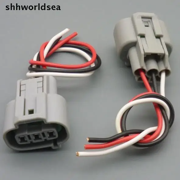 Shhworldsea 4PCS 3 pin car common rail engine  camshaft speed sensor plug auto waterproof electrical connector wire socket