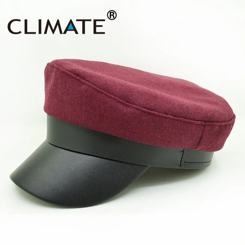 Clima donna Punk Navy Cap moda PU cappellini da marinaio Funky Army Hat fibbia in ferro dorato donna cappellini militari cappello marino cappellini per donna