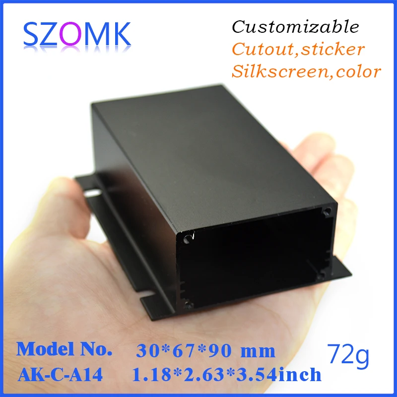 

4 Pcs szomk aluminum box diy electronics enclosure outlet boxes 30*67*90mm aluminum electrical cabinet enclosure for pcb