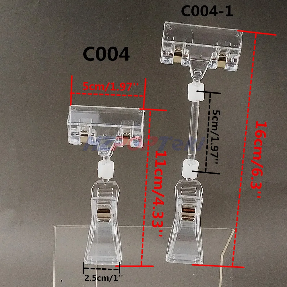 1Pack Clear Plastic POP Sign Clips Price Label Tag Promotion Paper Card Display Holders Advertising