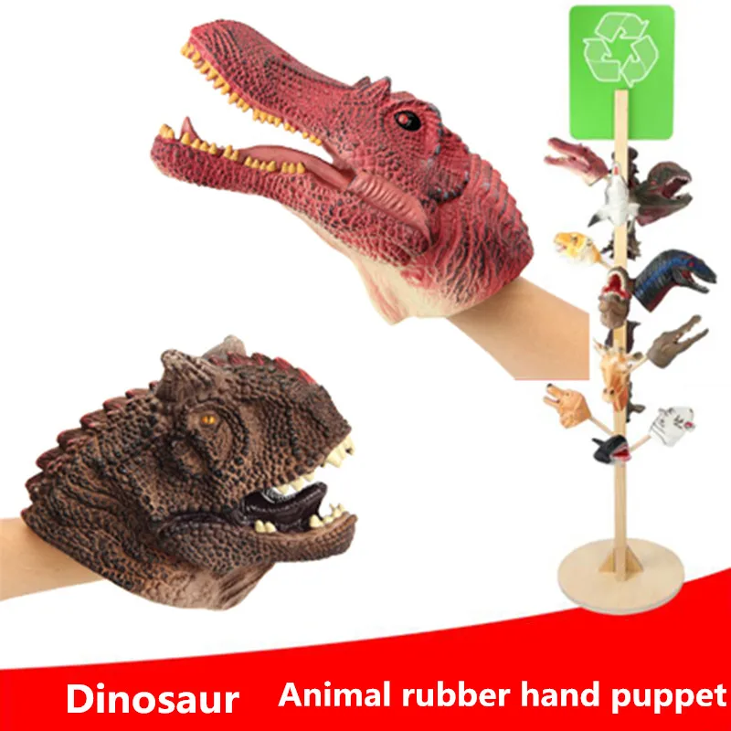 

Novelty Horror Funny Toys Thriller Rubber Dinosaur Hand Puppet Alien Dragon Gloves Tiger Crocodile Model Toy Soft Rubber Finger