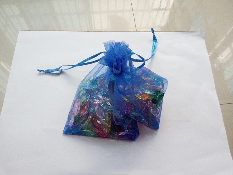 

500pcs 10*15 Blue gift bags for jewelry/wedding/christmas/birthday Organza Bags with handles Packaging Yarn bag