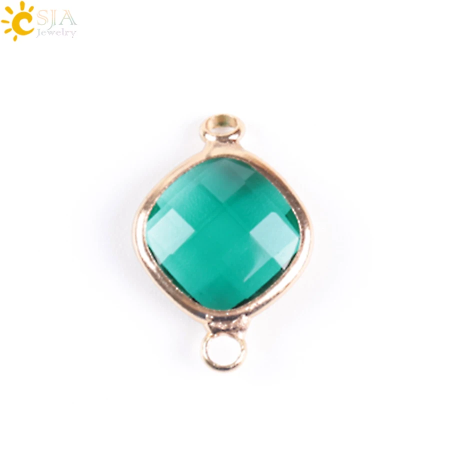 CSJA-Cuentas de cristal de Murano de tamaño pequeño, conector de cuentas sueltas facetadas de doble agujero para pendientes, accesorios de joyería