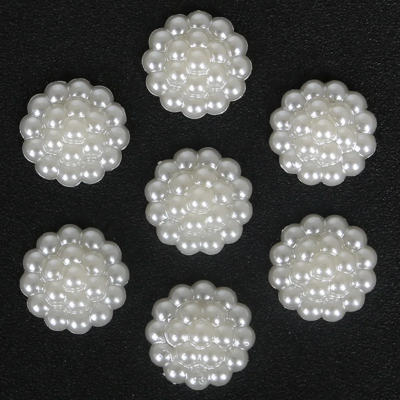 New Hot Sale Flat Back Cabochon Imitation Plastic ABS Pearl Buddha Head Flower Beads for DIY Fashion Jewelry Phone Decoration