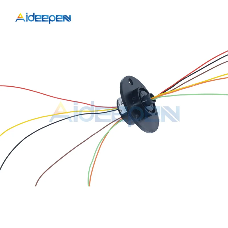 AC 220V 22mm 250Rpm 6 Wire 6 Conductors Capsule Compact Slip Ring For CCTV Monitor Electrical Test Equipment