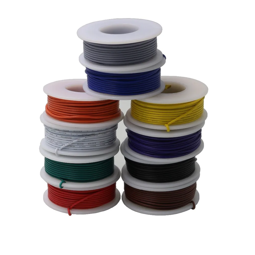 سلك مجدول 5 متر من 18AWG ألوان حمراء + سوداء UL1007 موصل سلك إلكتروني بيئي إلى الأسلاك الداخلية
