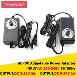 AC/DC Adattatore di Alimentazione Regolabile 24 w 9-24 v 1A, 3-12 v 2A, regolatore di Velocità del motore di Alimentazione Adattatore di Alimentazione Dimmerabile 110 v 220 v EU/US Spina