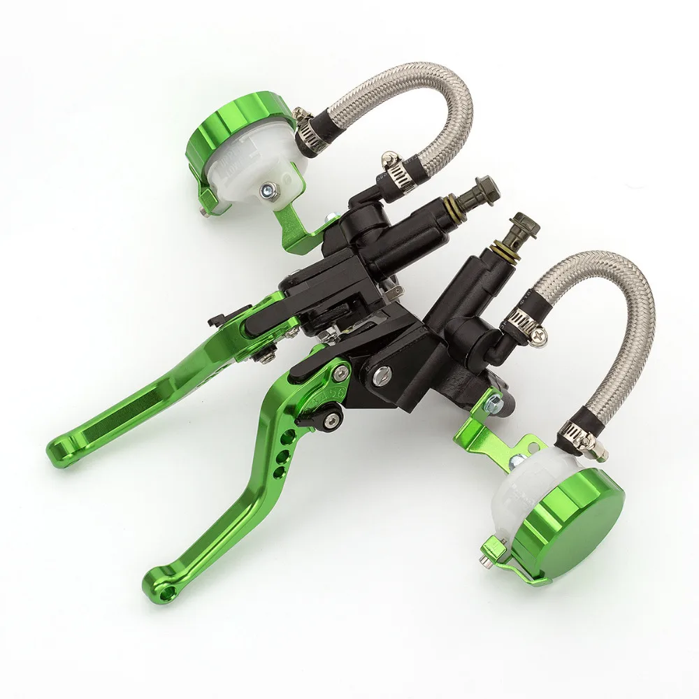 7/8 22MM CNC Universal Adjustable Motorcycle Hydraulic Clutch Brake Levers Master Cylinder Set For Kawasaki 125cc - 400cc