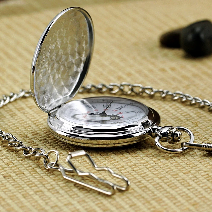 Pocket Watch Men Concise Silver Round Vintage Watch Fashion & Leisure Necklace For Men Children Best Gift Pocket Watches