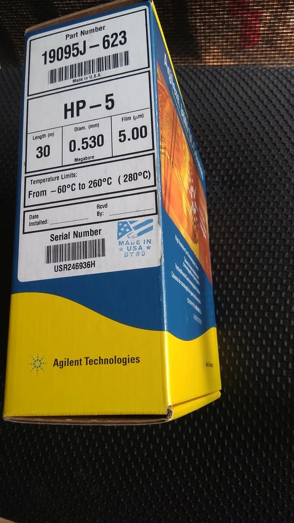 

For Agilent GC Column HP-5, 30m*0.53mm*5um, 19095J-623