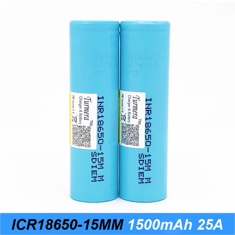 

Battery 18650 15MM inr18650-15MM 1500mah 25A for power tools screwdriver battery and E-cig battery for Turmera high quality AU21