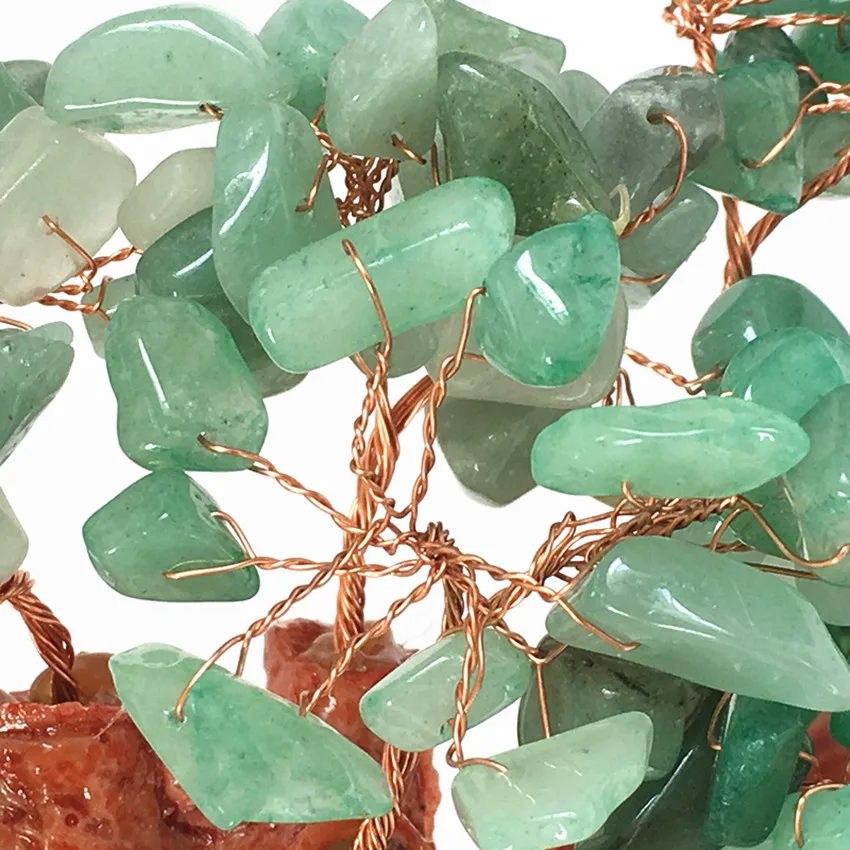 natural Emerald greenDongling jade quartz rock crystal lucky tree reiki healing crystal gemstone feng shui for home decoration