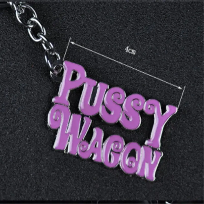 1PC High Quality Letter Pussy Wagon Key Chain Beatrix Kiddo Kill Bill Keychain Ring Bride Metal Accessories For Women Men Gift