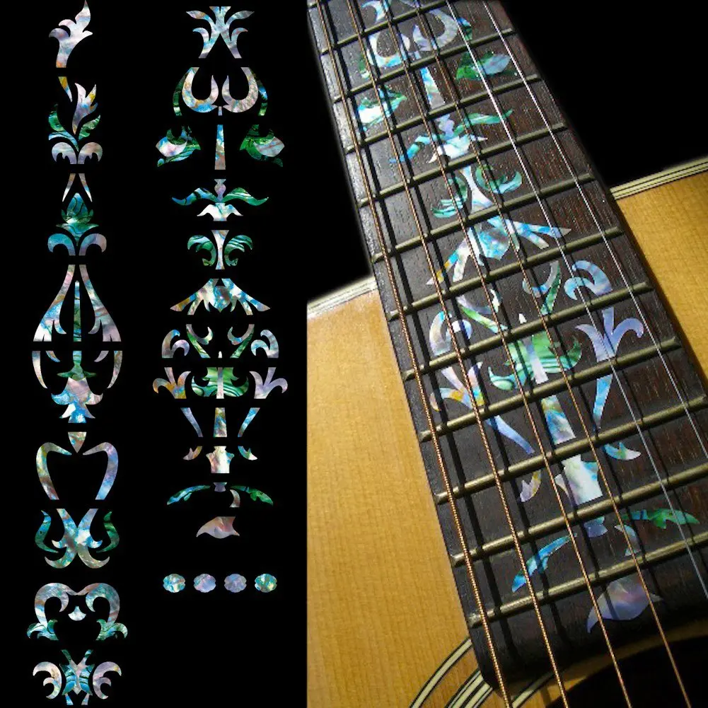 

Fretboard Markers Inlay Sticker Decals for Guitar - Vine Of Tree - Mixed Color/White