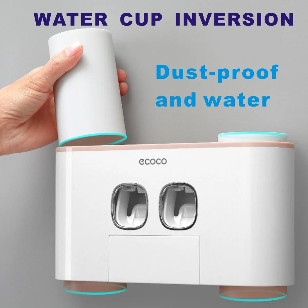 5 Racks Dust-proof Toothbrush Holder with Cups Toothpaste Dispenser Automatic Toothpaste Squeezer Bathroom Accessories