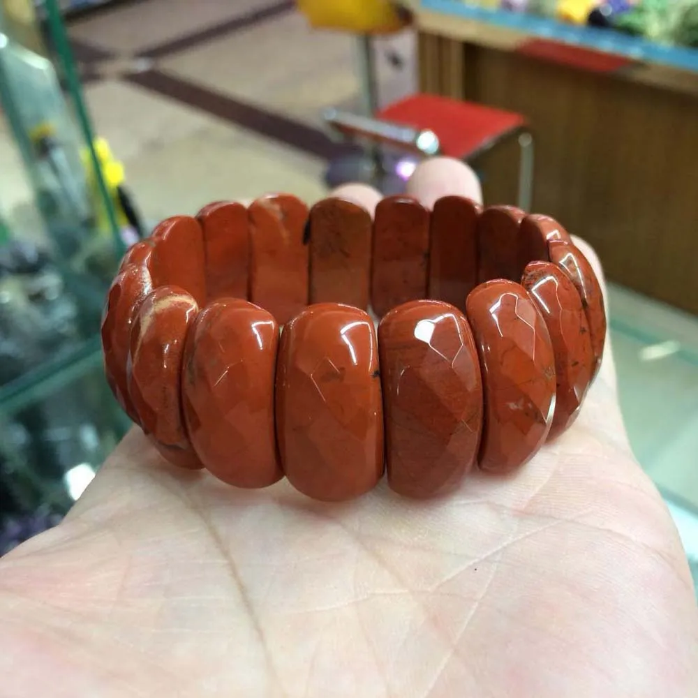 

Natural Red Jasper Stone Bracelet Natural Gemstone Jewelry Bangle For Woman For Men Wholesale !