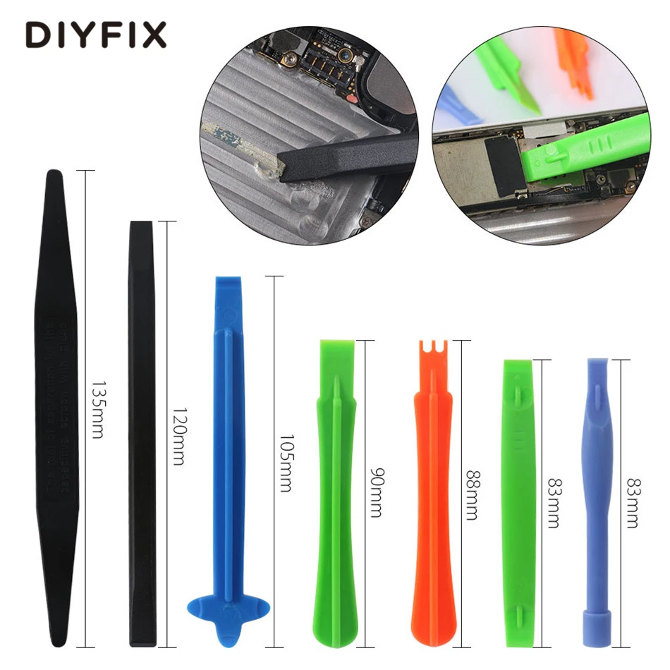 DIYFIX-Kit d'outils de réparation de téléphone portable, outil d'ouverture de levier, jeu de tournevis pour iPhone 12 X, 8, 7, 6S, 6 Plus, ensemble d'outils à main, 21 en 1