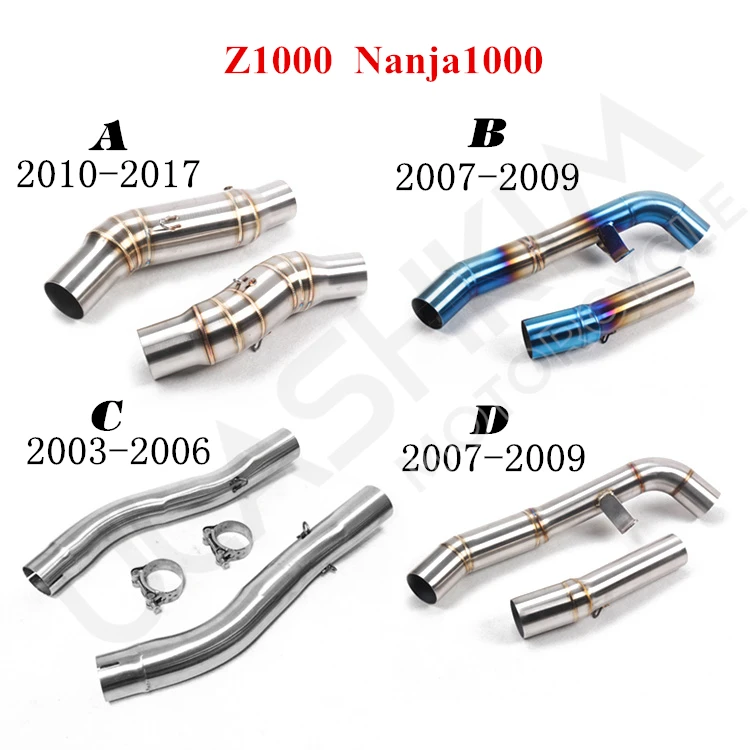 Z1000 Z1 Ninja1000 Motorcycle Full Exhaust System Muffler Escape Modified Middle Link Pipe 2003 to 2017