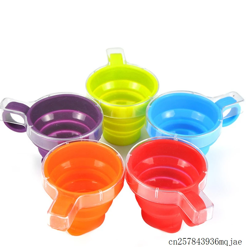 

50pcs Folding Water Mugs Collapsible Drinking Cups Travel Silicone Water Cups Retractable Telescopic Mug