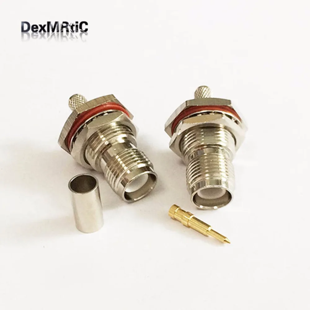 

1PC RP-TNC female jack nut Crimp for RG58 RG142 RG400 LMR195 Straight Nickelplated for WIFI antenna