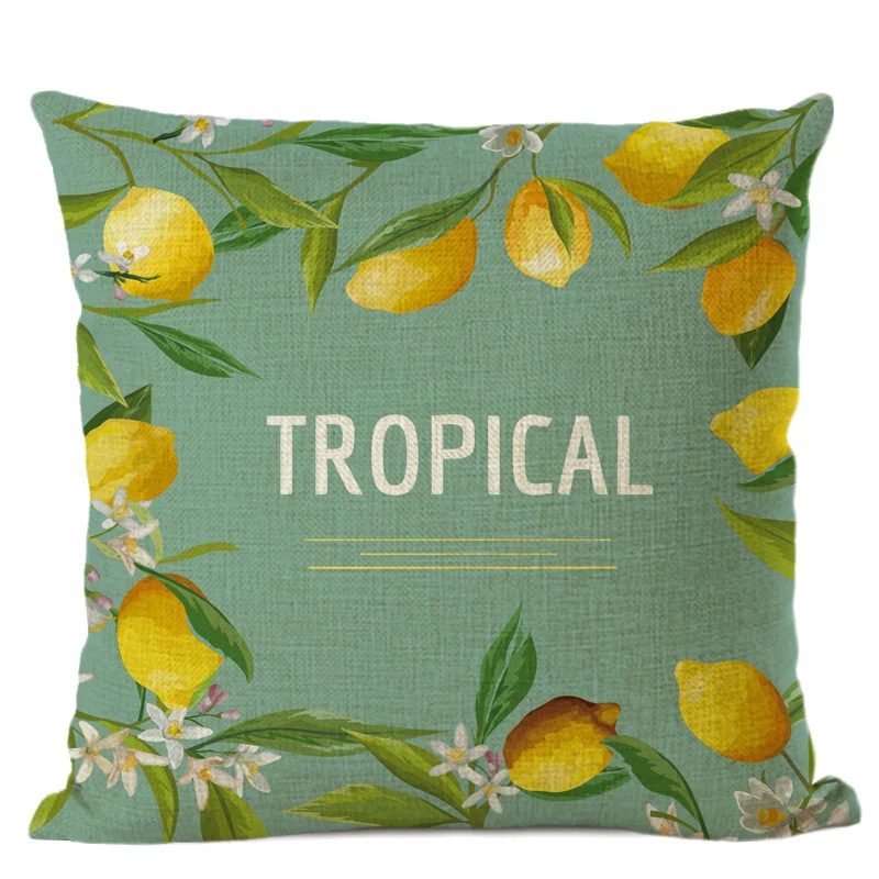 Plant Fruit Cushion For Leaning On Covers Sofa Household Adornment Cushion For Leaning On Linseed Cotton Pillow Cover