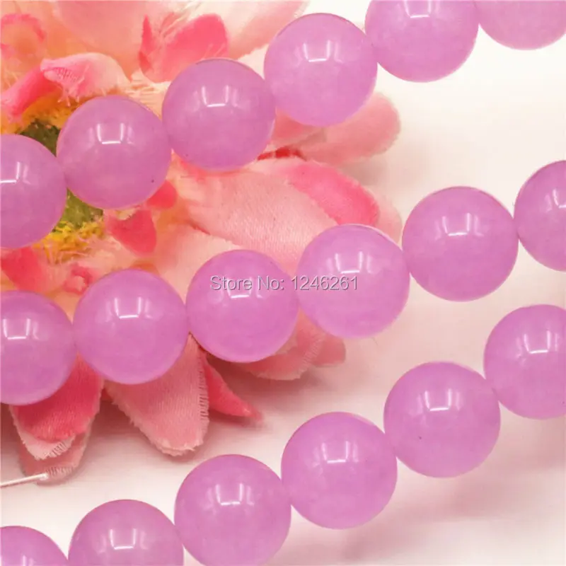 

4mm 6mm 8mm 10mm 12mm 14mm Purple Chalcedony Crafts Loose DIY Round Beads Ball Jewelry Making Design Women Girl Christmas Gifts