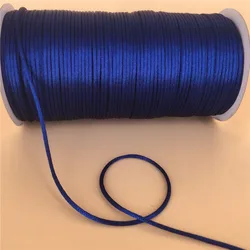 2mm X 20meters Royal Blue Chinese Knot Rattail Satin Cord for Braided String Jewelry Findings Beading Rope R368