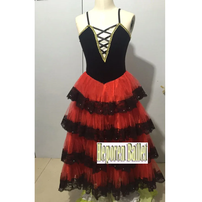 Custom Made Don Quixote Role Ballet Soft Dresses One Piece,Adult or Children Performance Balet Dress Skirt