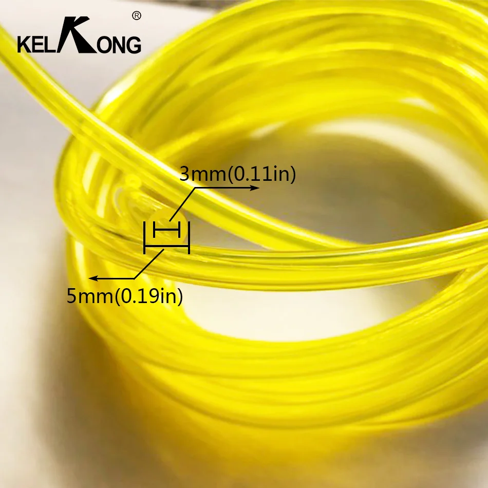 KELKONG 1 Meter With Diameter Inner Dia 3.0mm*5mm Yellow Pipe Fuel Filter Line Oil Pipe Fuel Tank Spare Parts