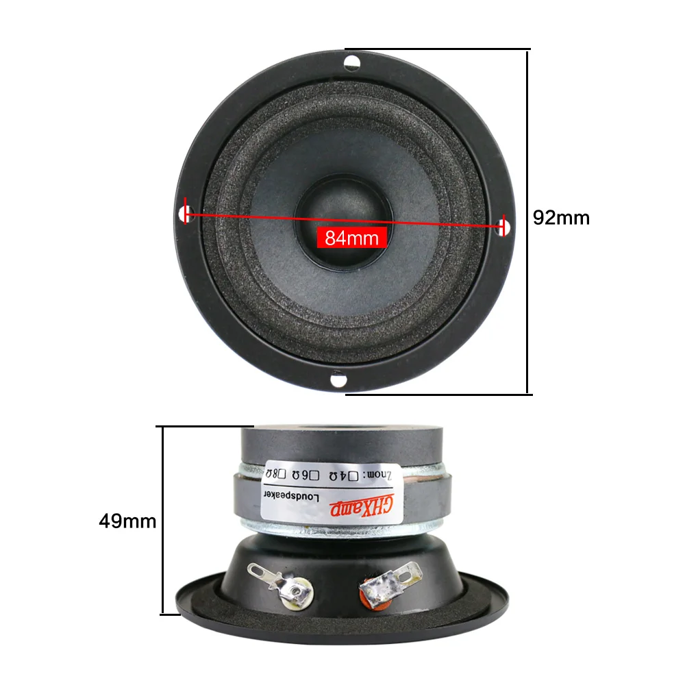 GHXAMP HIFI 3 Inch 92mm Midrange Speaker 4ohm 15W Mid Mediant Vocal Nature Dual Magnetic For KTV Car Audio Upgrade 2pcs