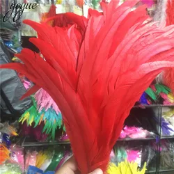 50PCS 35-40CM 14-16Inch Natural Red Rooster Coque Tail Feathers Cheap Feather For Crafts Christma Diy Pheasant Plumes Decoration