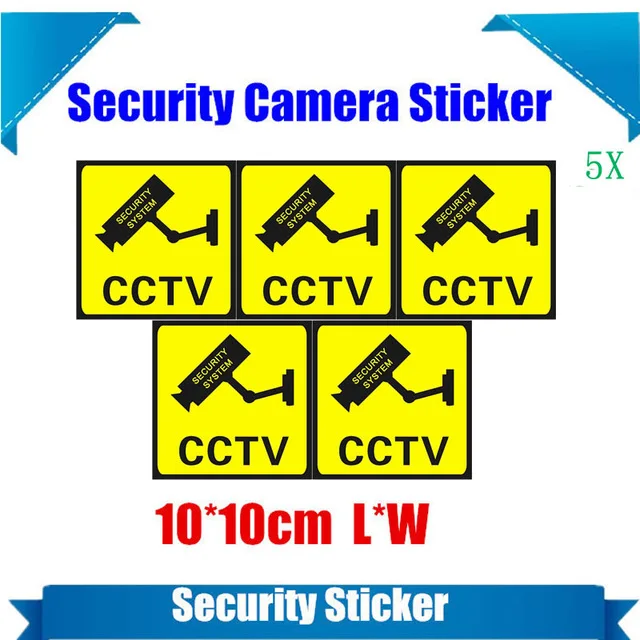 Waterproof Security Camera Sticker Warning Decal Signs For CCTV Surveillance Fake Camera And Dummy Camera