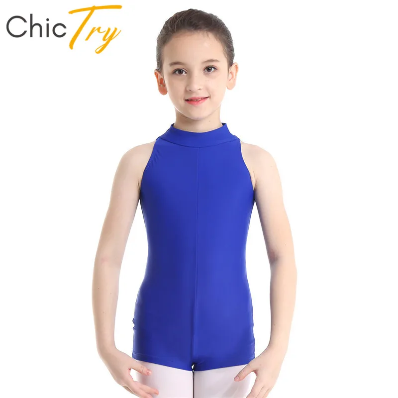 

ChicTry Kids Sleeveless Zippered Back Ballet Leotard Girls Gymnastics Leotard Sports Bodysuit Children Solid Color Dance Wear