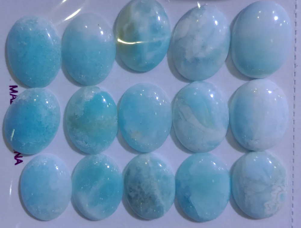 

Natural Larimar Bead Cabochon 18x25mm Oval Gem Stoner Cabochon Copper Pectolite Gem Jewelry Cabochon CAB Gem Ring Face 5pcs/lot