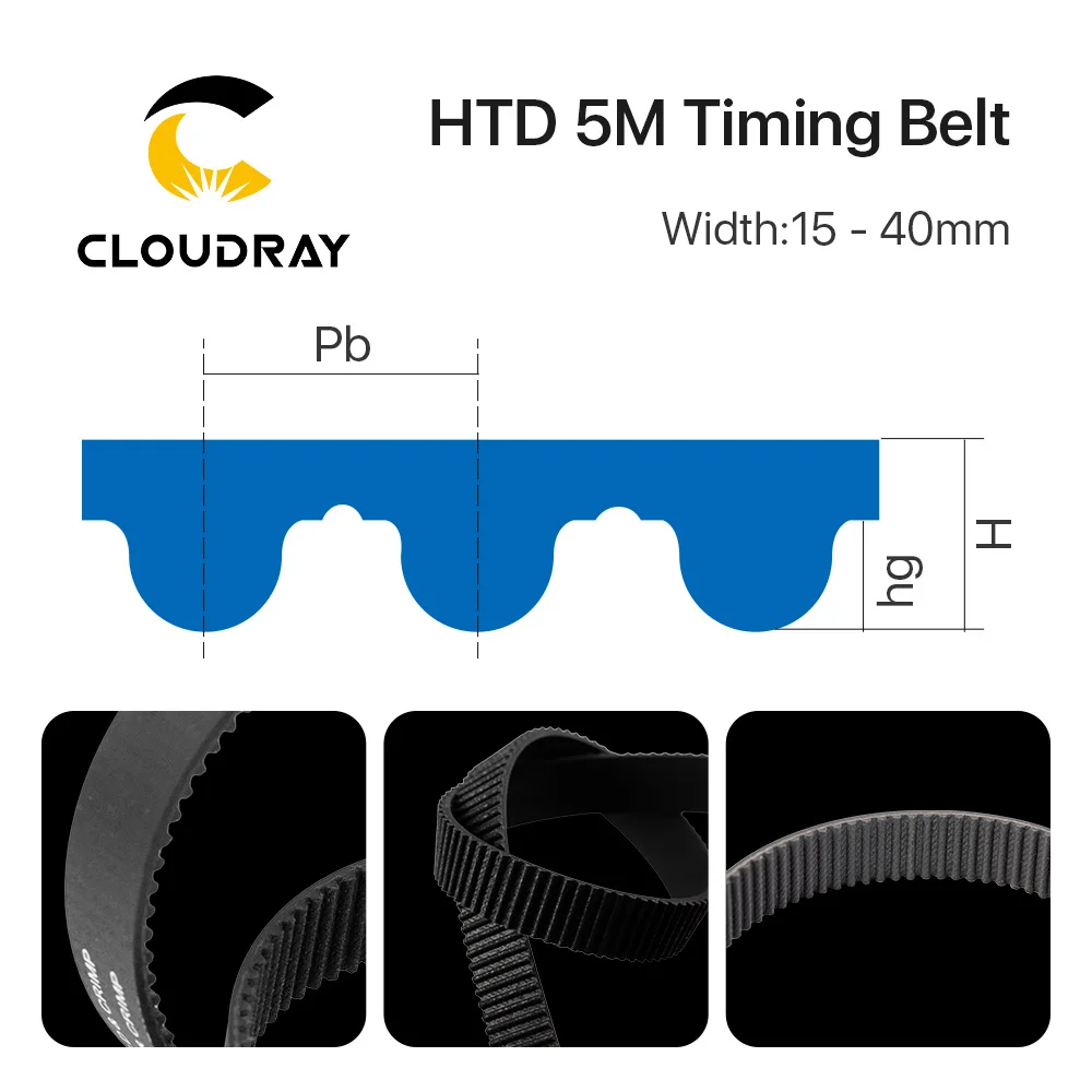 Cloudray HTD-5M Open Belt 5M Timing Belt 5M-15 20 25 30mm Polyurethane for CO2 Laser Engraving Cutting Machine