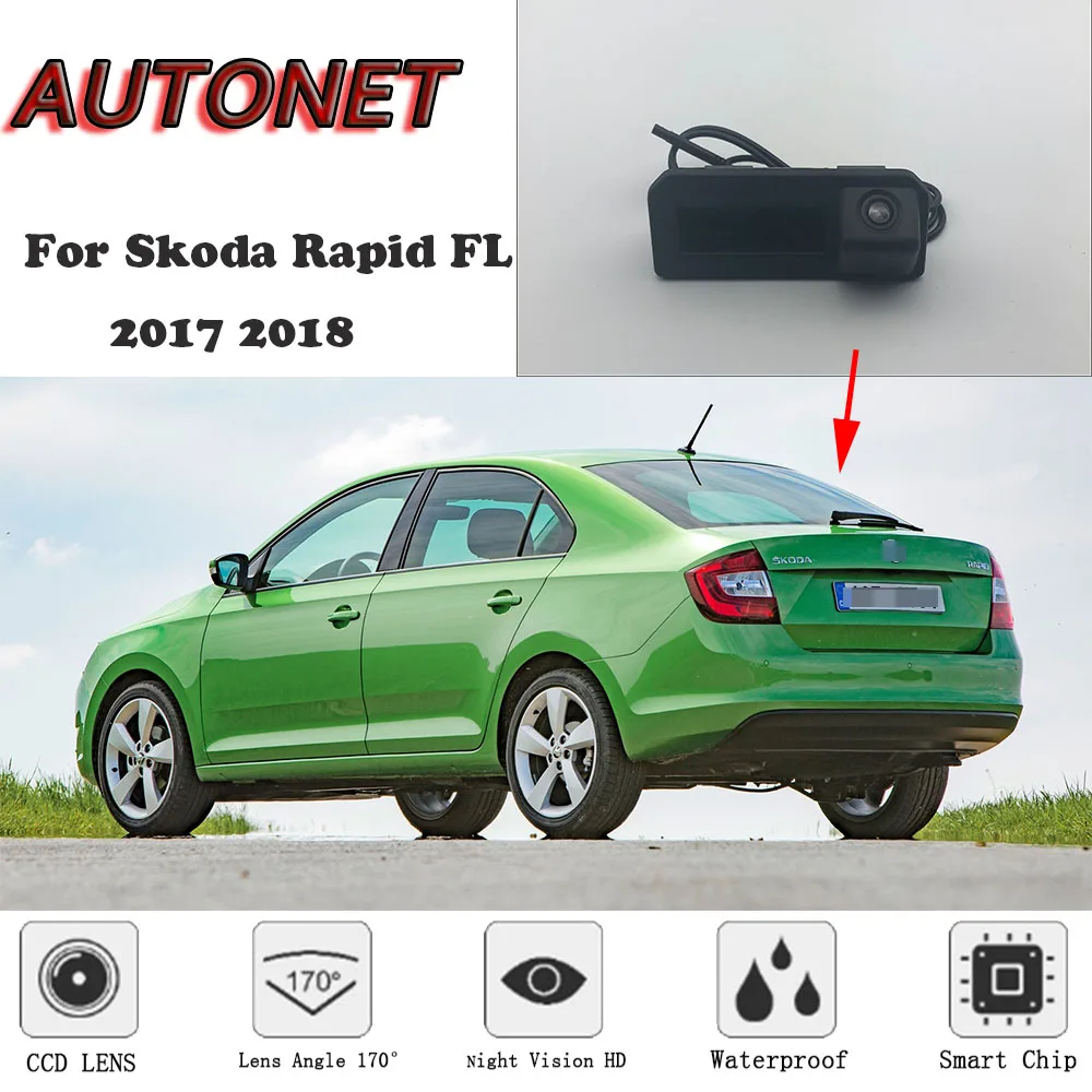 

AUTONET Rear View camera For Skoda Rapid FL 2017 2018/Original Factory Style/Instead of Original Factory Trunk Handle Camera