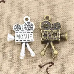 6pcs Charms Movie Play 25x15x5mm Antique charms,pendant fit,Vintage Tibetan Bronze Silver color,DIY Handmade Jewelry