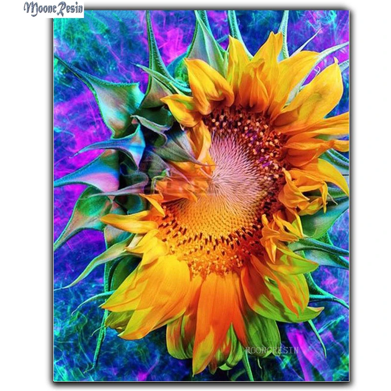 

MOONCRESIN 3D Diy Diamond Embroidery Christmas Strange Sunflower Diamond Mosaic Full Diamond Painting Cross Stitch Decoration