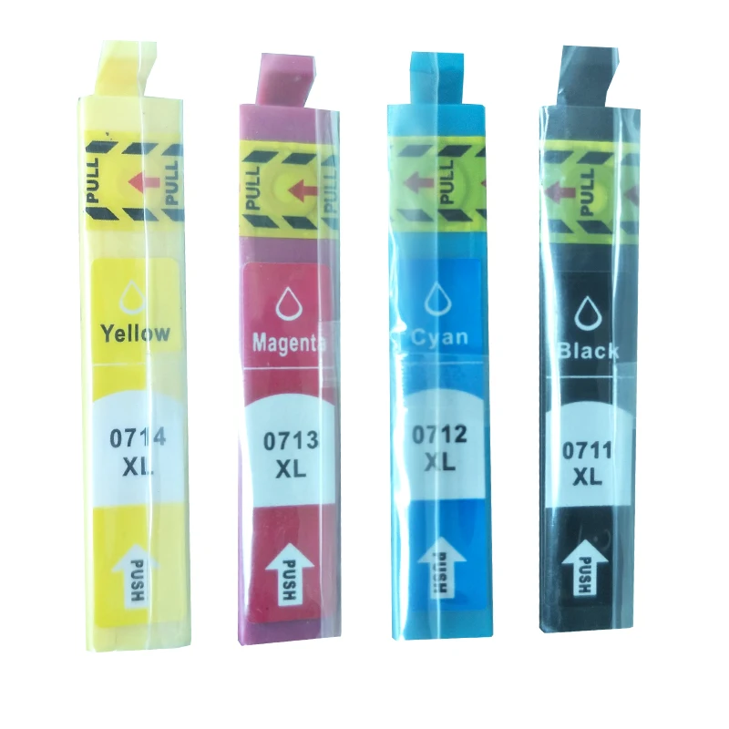 4PK T0711/2/3/4 Ink Cartridge for Epson SX218 SX515W SX400 SX200 SX610FW BX3450F D78 D92 D120 DX4000 DX4050 DX4400 DX4450 DX5000