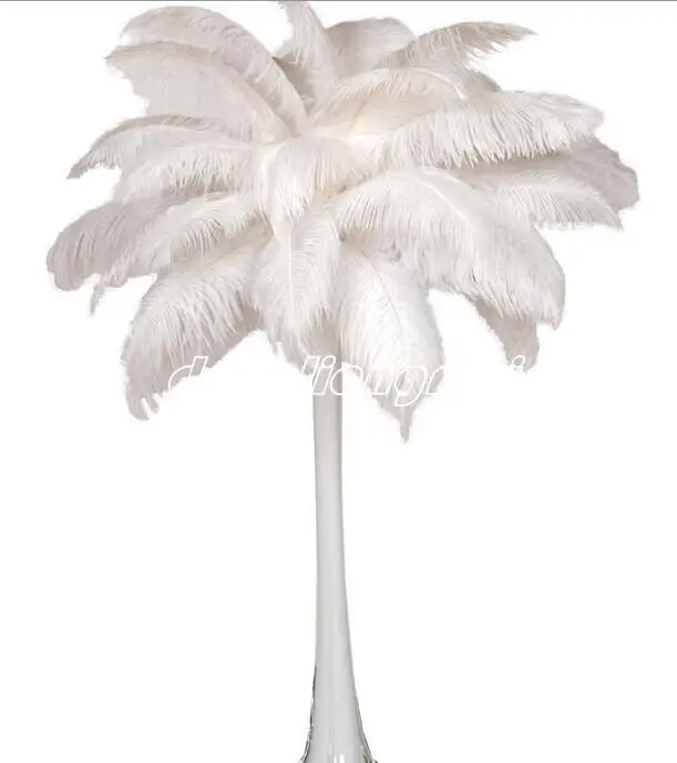 new 18-20 inch(45-50cm) white Ostrich Feather plumes for wedding centerpiece wedding party event decor festive decoration