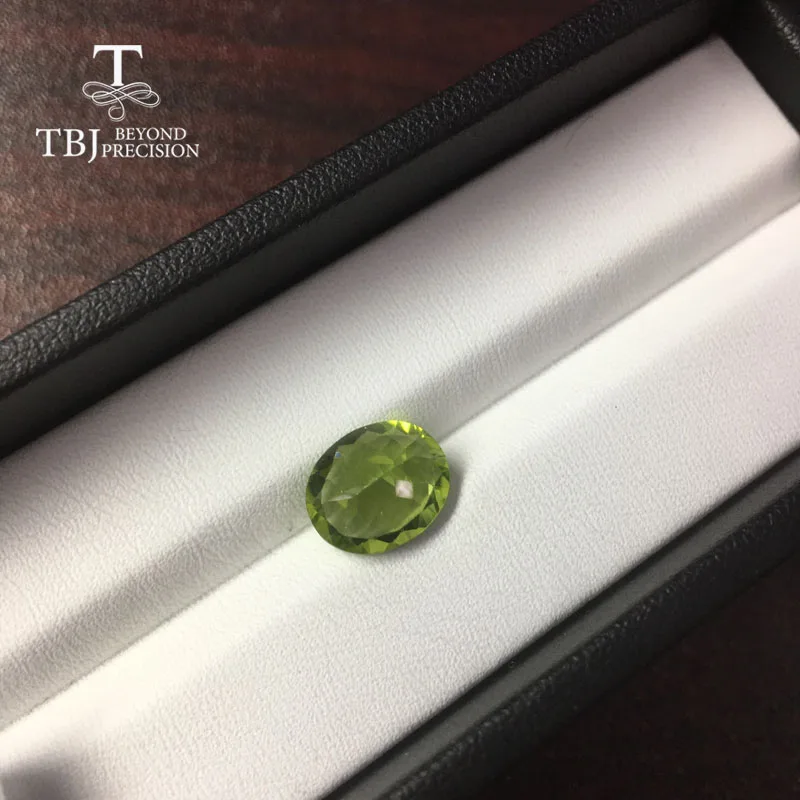 Tbj natural china peridot oval 9*11mm 3.6 ct per piece natural loose gemstone for diy gold /silver jewelry