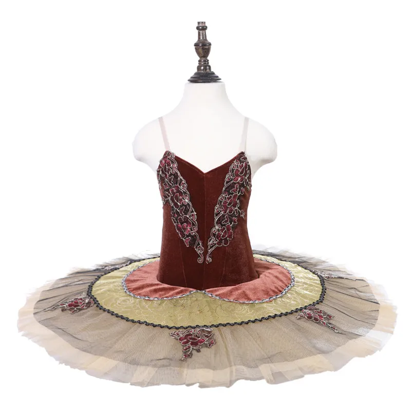 

Cheaper Price kids adult Classical Ballet Dance Costume Pancake Tutu Dress Don Quixote Raymonda brown